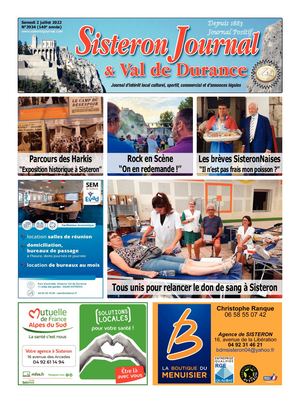 3934 Sisteron Journal Du Samedi 2 Juillet 2022