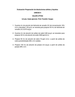 Evaluación Preparación De Disoluciones Sólidos Y Líquidos