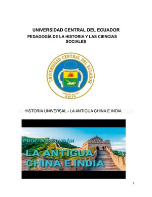 Historia Universal - Antigua China e India