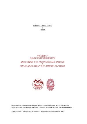 Liturgia Delle Ore E Messe