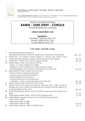 04/07/2022 - Chartres - Barbie - Ours Steiff - Corolle