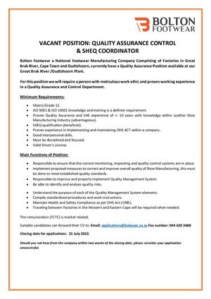 External Quality Assurance Position June 2022