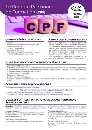 Le Compte Personnel de Formation (CPF)