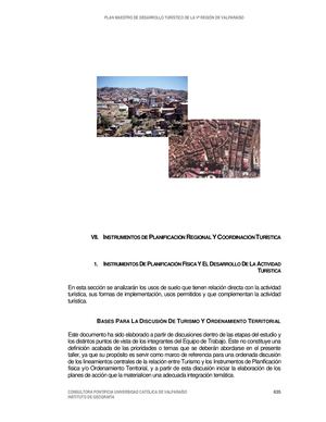 PLAN MAESTRO DE DESARROLLO TURÍSTICO DE LA Vª REGIÓN DE VALPARAÍSO