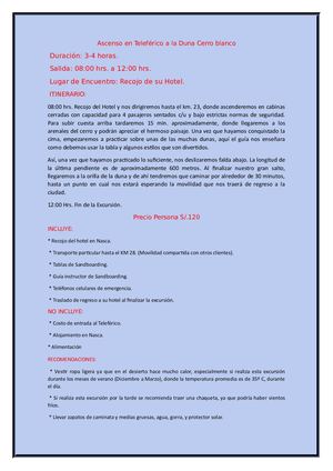 Ascenso En Teleférico A La Duna Cerro Blanco