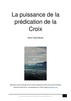 La Puissance De La Prédication De La Croix - Henri Viaud Murat