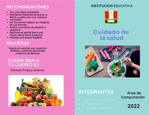 Folleto Díptico Escuela Infantil Azul