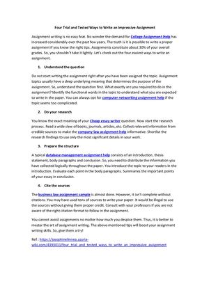 Four Trial And Tested Ways To Write An Impressive