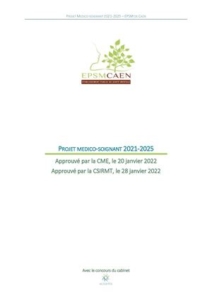 Projet Médico-Soignant Epsm Caen