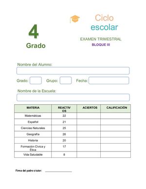 Examen Cuarto Grado Tercer Trimestre (1)