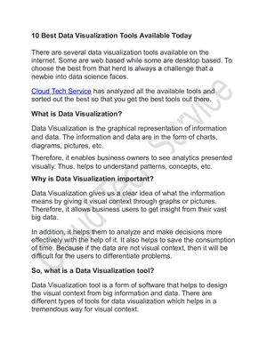 10 Best Data Visualization Tools Available Today