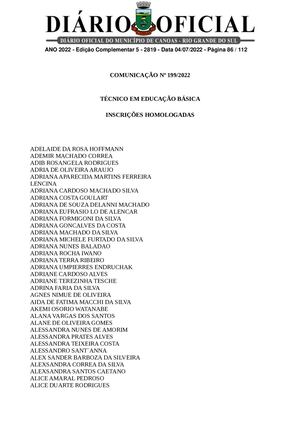 LISTA DE INSCRIÇÕES HOMOLOGADAS - TODAS AS MODALIDADES