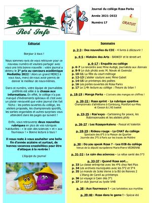 Ros'Info n°17 de juin 2022