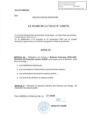 Délégation de signature Françoise Lepilliez Délégation De Signature Titres Et Autorisation