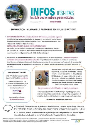Newsletter n°3 IFSI IFAS Gonesse Juin 2022