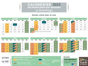 Calendrier 2022 des producteurs non ménagers - LE BOIS-PLAGE-EN-RÉ