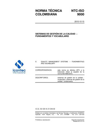 Fundamentos Y Vocabulario Iso 9000