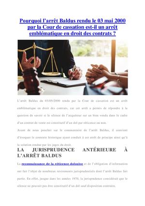 L'arrêt Baldus du 3 mai 2000 : de quoi s'agit-il ?