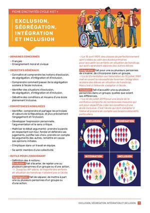 Calaméo - Fiche Débat Exclusion Ségrégation Intégration Inclusion
