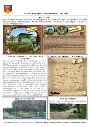 Saint Gibrien Lettre du Village n°23