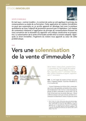 118è Cnf Article Vers Une Solennisation De La Vente D'immeuble