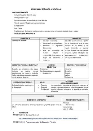 Sesión de aprendizaje