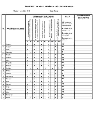 Listas De Cotejo Proyecto 2