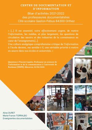 2021 2022 Bilan Professeures Documentalistes