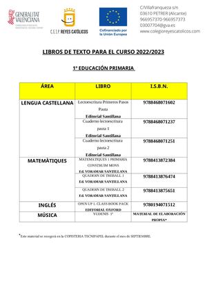 Libros De Texto Primaria Curso 22 23