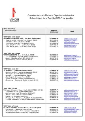 Coordonnées des MDSF 2022