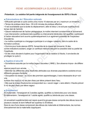 Fiche 21   Accompagner La Classe À La Piscine