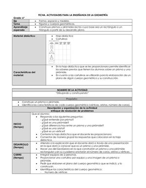 Ficha De Sexto Grado (Cuerpos Geometricos) (1)