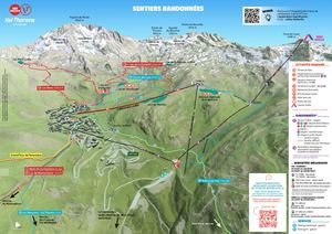 Plan des randonnées Val Thorens - Eté 2022