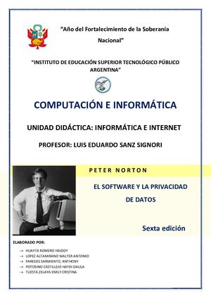 Monografía Grupal del libro de  PETER NORTON