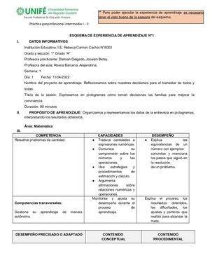 Esquema De Sesión N° 1 2022