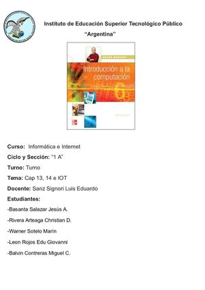 Monografía Cap 13 , 14 Y Iot