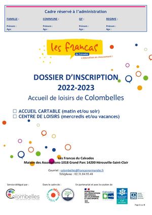 Dossier Inscription Francas 2022 2023