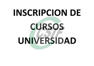 INSCRIPCION CURSOS UNIVERSIDAD