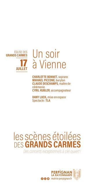 Un soir à Vienne - Programme de salle