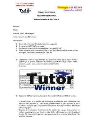 Examen Sustitutorio 2021 10 Presencial Ingenieria De Metodos