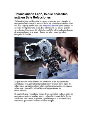 Refaccionaria León, Lo Que Necesitas Está En Safe Refacciones