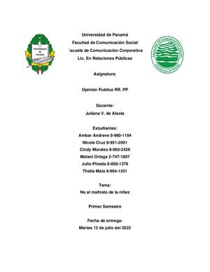 Campaña No Al Maltrato De La Niñez
