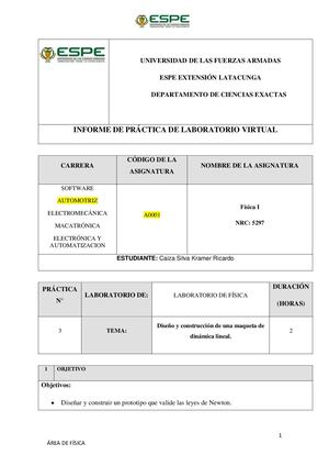 Informe Dinamica Lineal