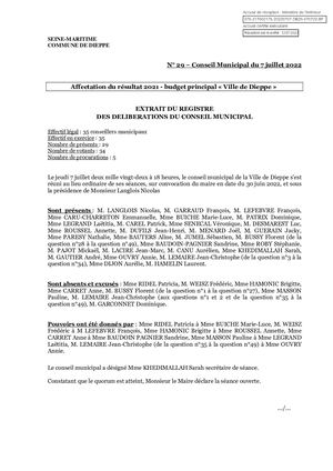 DB29 070722 - Affectation Du Résultats 2021