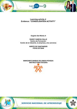 Evidence Consolidation Activity