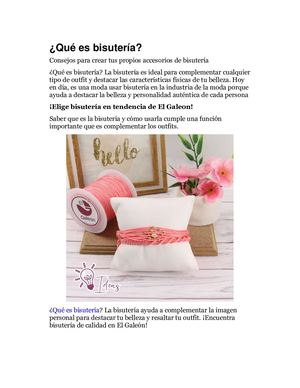 ¿Qué Es Bisutería