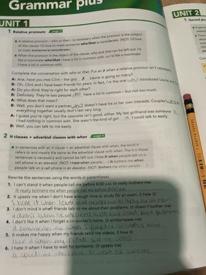 Unit 1 Grammar Plus (Yosselin Rivera )