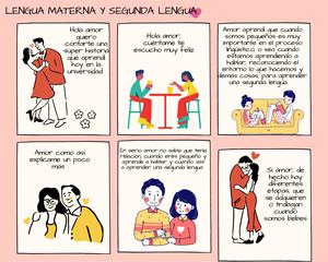 Cómic Amor Para Pareja Ilustrado Rosa Rojo Amarillo