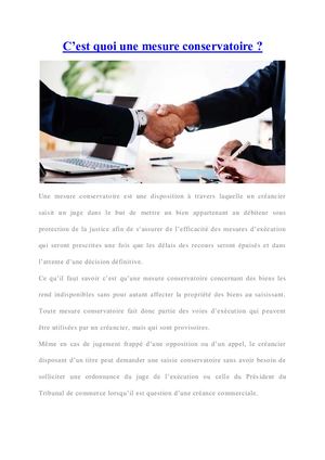 Mesure conservatoire : définition | Condition