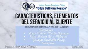 Caracteristicas, Elementos Del Servicio Al Cliente (1)